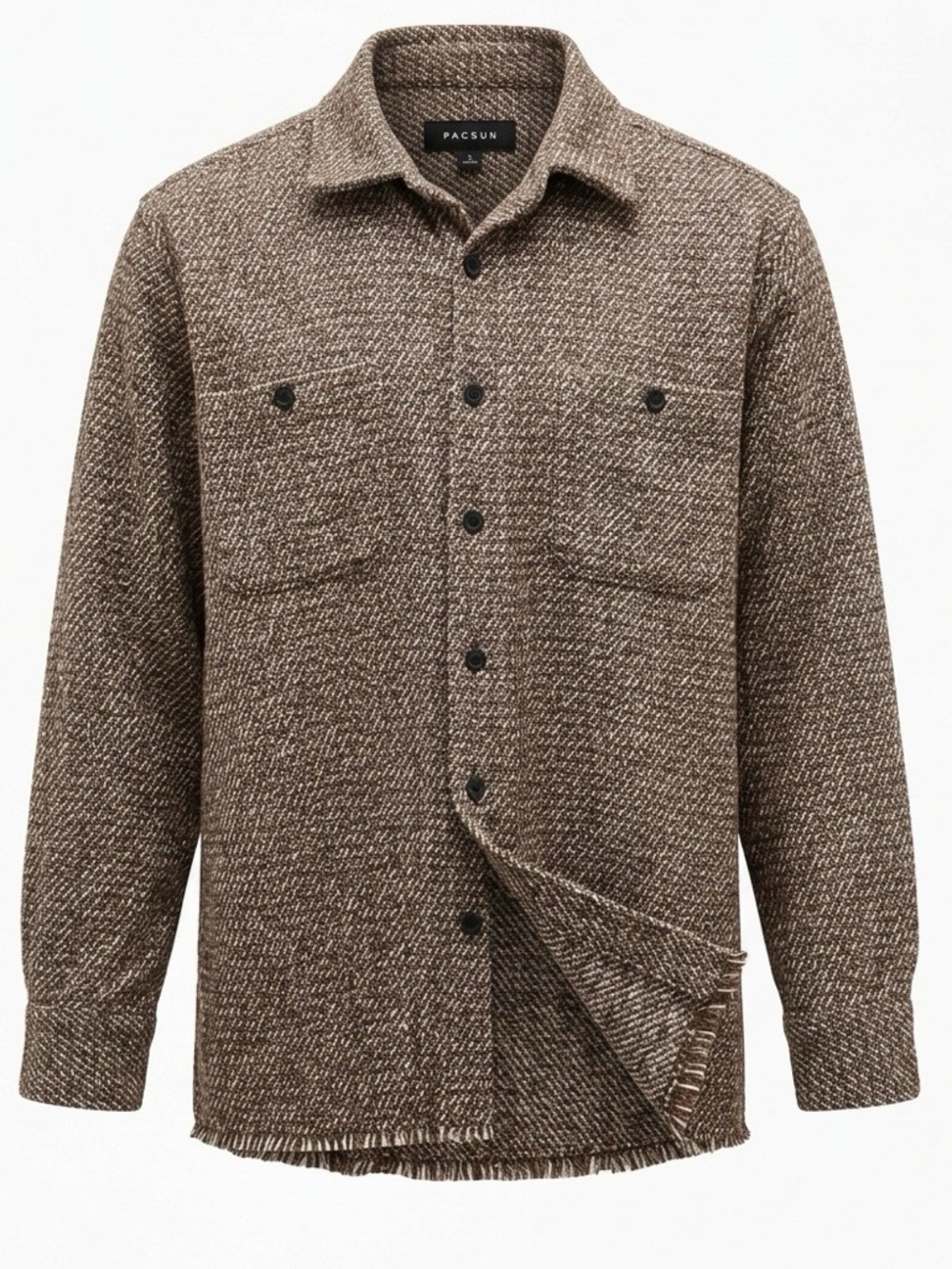 PacSun Brown Tweed Shacket with Chest Pockets